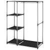 Spacemaker Garment Rack; Resin; Fabric and Metal; Silver and Black
