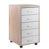 Kenner 5-Drawer Cabinet; Reclaimed Wood and White
