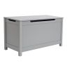 Kids Wooden Toy Box/Bench with Safety Hinged Lid for Ages 3+(Gray)