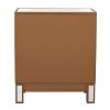 Modern Mirrored Nightstand with 2 Storage Cabinets for Living Room/Bedroom,Crystal Knobs