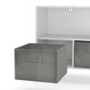 Kids bookcase with Collapsible Fabric Drawers; Children's Book Display; Toy Storage Cabinet Organizer; White