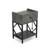 Set of 2 Industrial Wooden Nightstand;  Bedside Table;  Sofa End Table with Charging Station;  Storage and Shelf for Bedroom;  Living Room