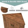 Brown Triangle Bathroom Storage Cabinet with Adjustable Shelves; Freestanding Floor Cabinet for Home Kitchen