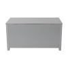 Kids Wooden Toy Box/Bench with Safety Hinged Lid for Ages 3+(Gray)
