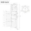 Tall Bathroom Corner Cabinet; Freestanding Storage Cabinet with Doors and Adjustable Shelves; MDF Board; White