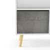Kids bookcase with Collapsible Fabric Drawers; Children's Book Display; Toy Storage Cabinet Organizer; White