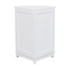 White Bathroom Cabinet Triangle Corner Storage Cabinet with Adjustable Shelf Modern Style MDF Board