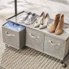 2 Tier Garment Rack with 3 Drawer Closet Organizer ; Gray