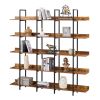 [VIDEO] 5 Tier Bookcase Home Office Open Bookshelf; Modern Industrial Style Shelf with Metal Frame; MDF Board