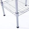 Rectangle Carbon Steel Metal Assembly 4-Shelf Storage Rack Silver Gray RT