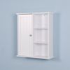 Wall Mount Medicine Cabinet with a Door;  Wooden Bathroom Storage Cabinet with Adjustable Shelf
