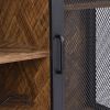 Miltifunctional Industrial Storage Cabinet; Wine Bar Cabinet for Liquor and Glasses; TV Stand & Media Entertainment Center Console Table