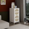 Natural rattan, 4 drawer cabinet, Suitable for living room, bedroom and study,Diversified storage