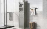 Tall Bathroom Cabinet; Freestanding Storage Cabinet with Drawer and Doors; MDF Board; Acrylic Door; Adjustable Shelf; Grey