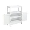 Floor Storage Cabinet;  Wooden FreeStanding Storage Organizer with 2 Doors and Shelves for Bathroom;  living Room;  White