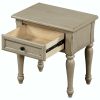 Solid Wood One-Drawer Nightstand for Nursery; Kid's Room; Bedroom; Stone Gray