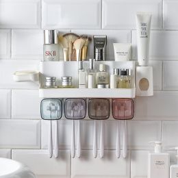 Toothbrush Holder Bathroom Shelving Hole-free Suction Wall (Option: Soap box-5 Style)