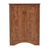 Triangle Bathroom Storage Cabinet with Adjustable Shelves;  Freestanding Floor Cabinet for Home Kitchen