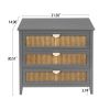 3 Drawer Cabinet,Natural rattan,American Furniture,Suitable for bedroom, living room, study