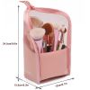 1Pc Women Stand Makeup Brush Organizer Bag; High Capacity Portable Stand-Up Makeup Brush Holder