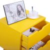 Set of 2 Wooden Modern Nightstand with 2 Drawers and 4 Solid Splayed Legs, Living Room Bedroom Furniture
